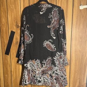 Maurices Black and Brown Paisley Long Sleeve Dress